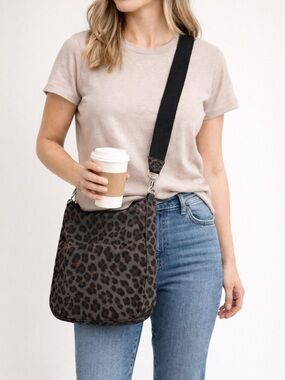 Ah-dorned NY leopard vegan messenger crossbody
